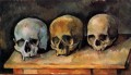 Las tres calaveras Paul Cezanne Impresionismo bodegón